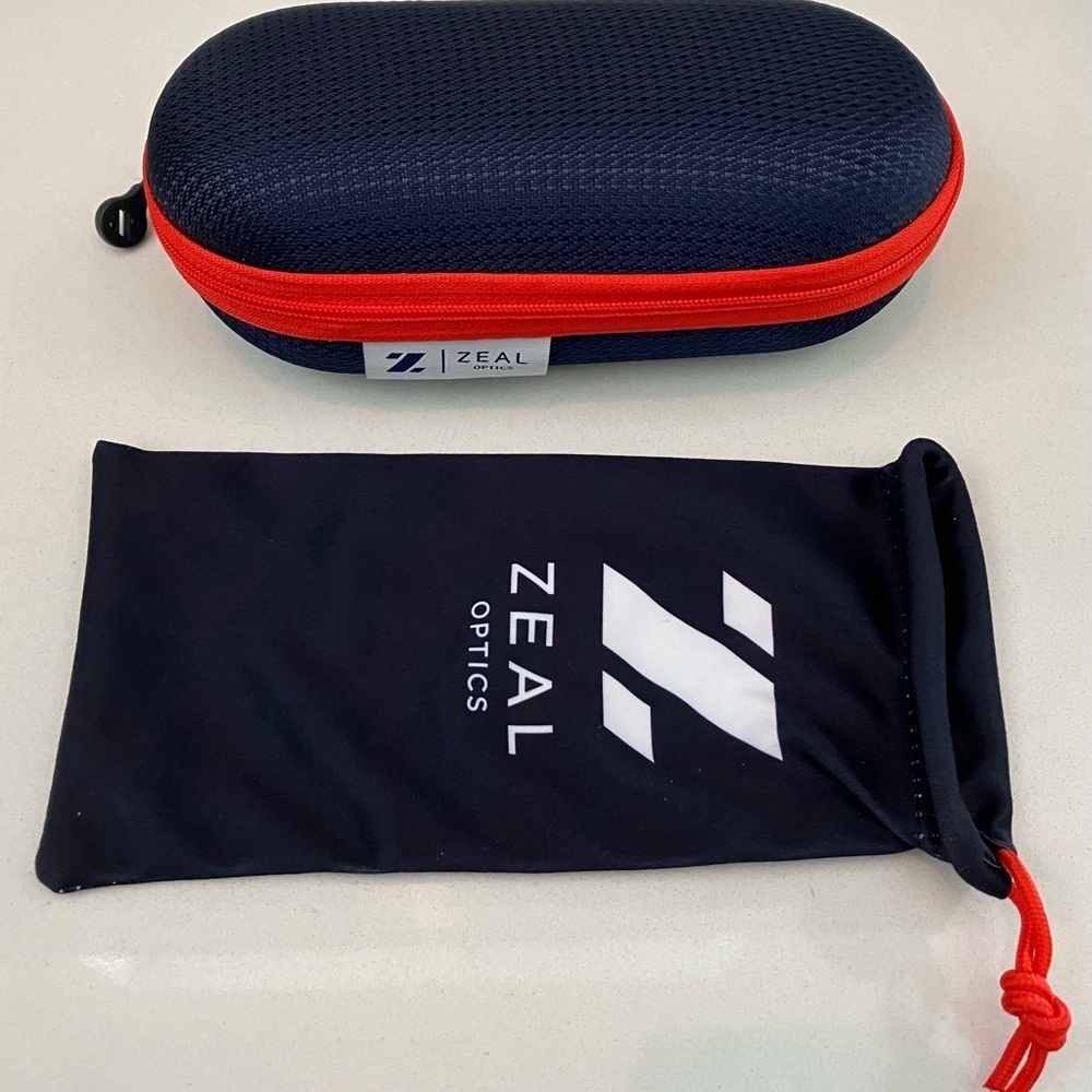 Zeal Optics Black and Red / orange Glasses Case with Pouch